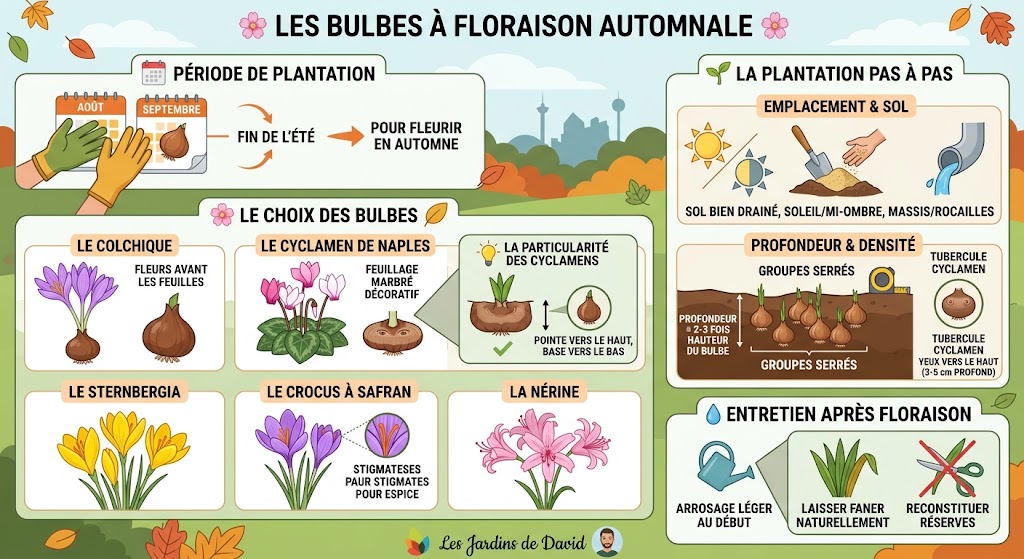 Résumé de la plantation des bulbes à floraison automnale
