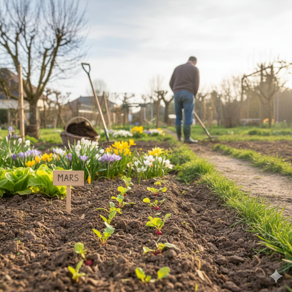 Le jardin au mois de mars