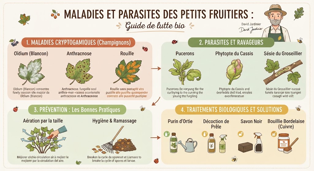 Maladies et parasites des petits fruitiers